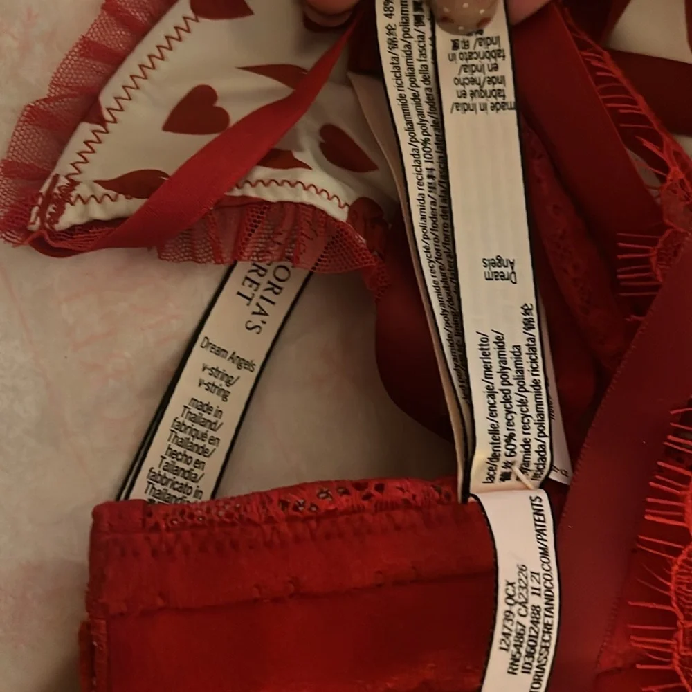 Victoria’s Secret red and white heart corset top and matching panty nwt size m - Picture 8 of 10